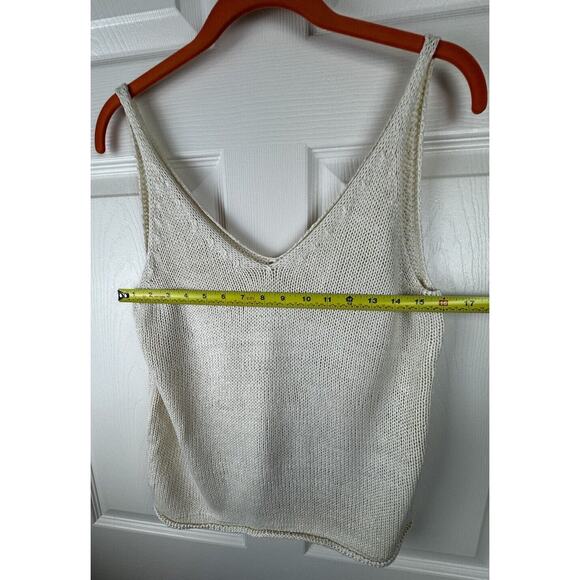 H&M Knit V-Neck Top, Sleeveless, Ivory, Sz: S, 50-19 - Picture 7 of 13